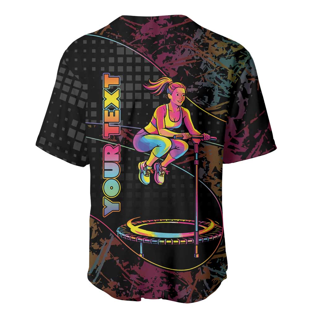 Personalized Jumping Fitness Baseball Jersey Trampoline Workout Pop Art