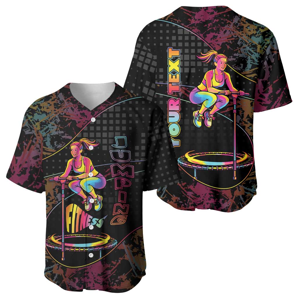 Personalized Jumping Fitness Baseball Jersey Trampoline Workout Pop Art