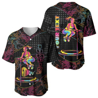 Personalized Jumping Fitness Baseball Jersey Trampoline Workout Pop Art