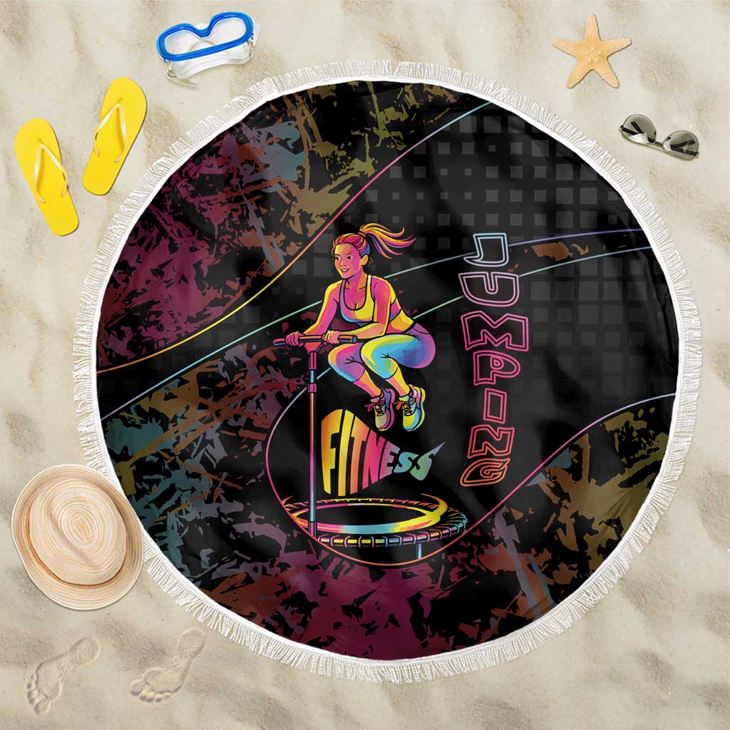 Jumping Fitness Beach Blanket Trampoline Workout Pop Art