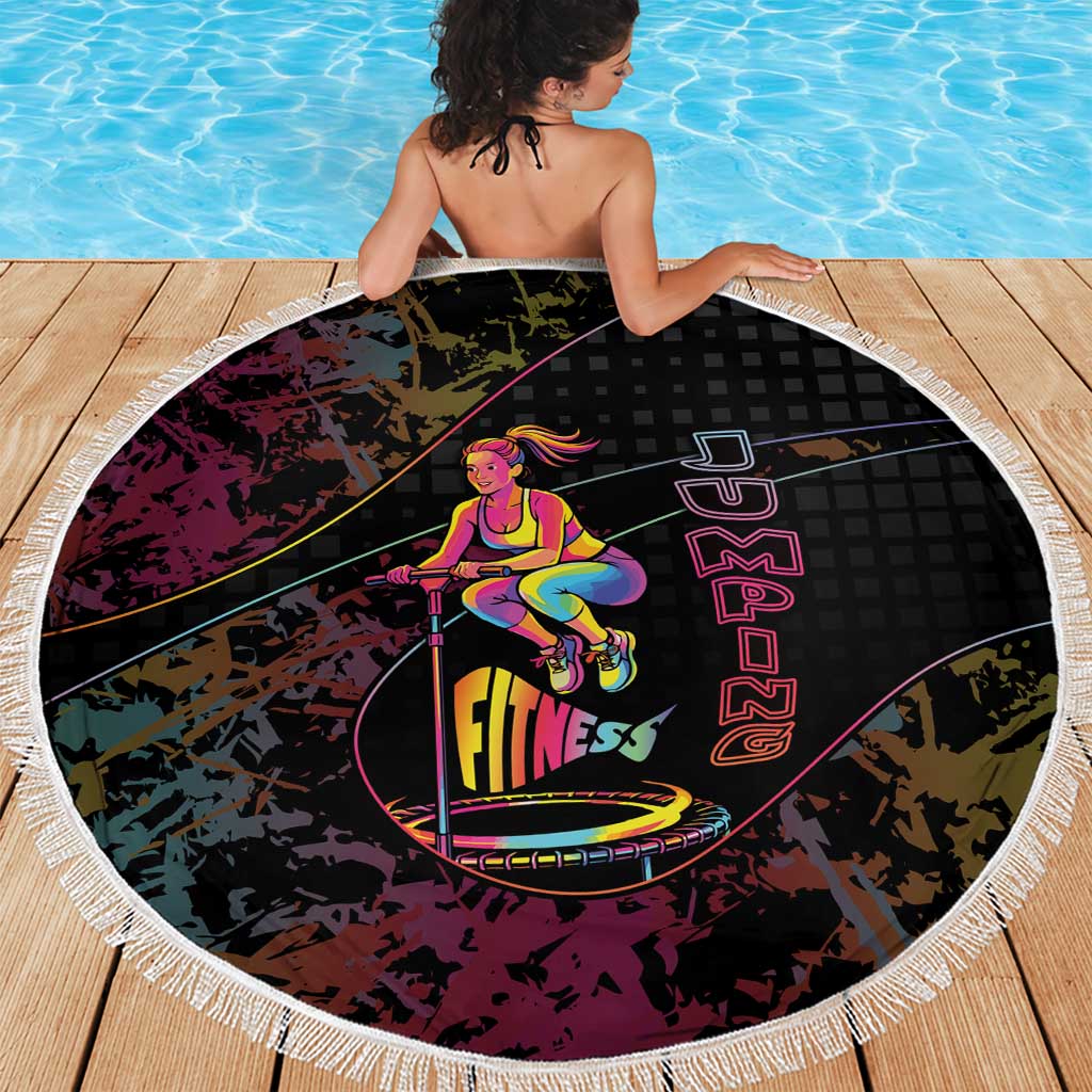 Jumping Fitness Beach Blanket Trampoline Workout Pop Art