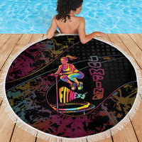 Jumping Fitness Beach Blanket Trampoline Workout Pop Art