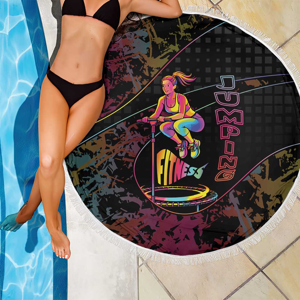 Jumping Fitness Beach Blanket Trampoline Workout Pop Art