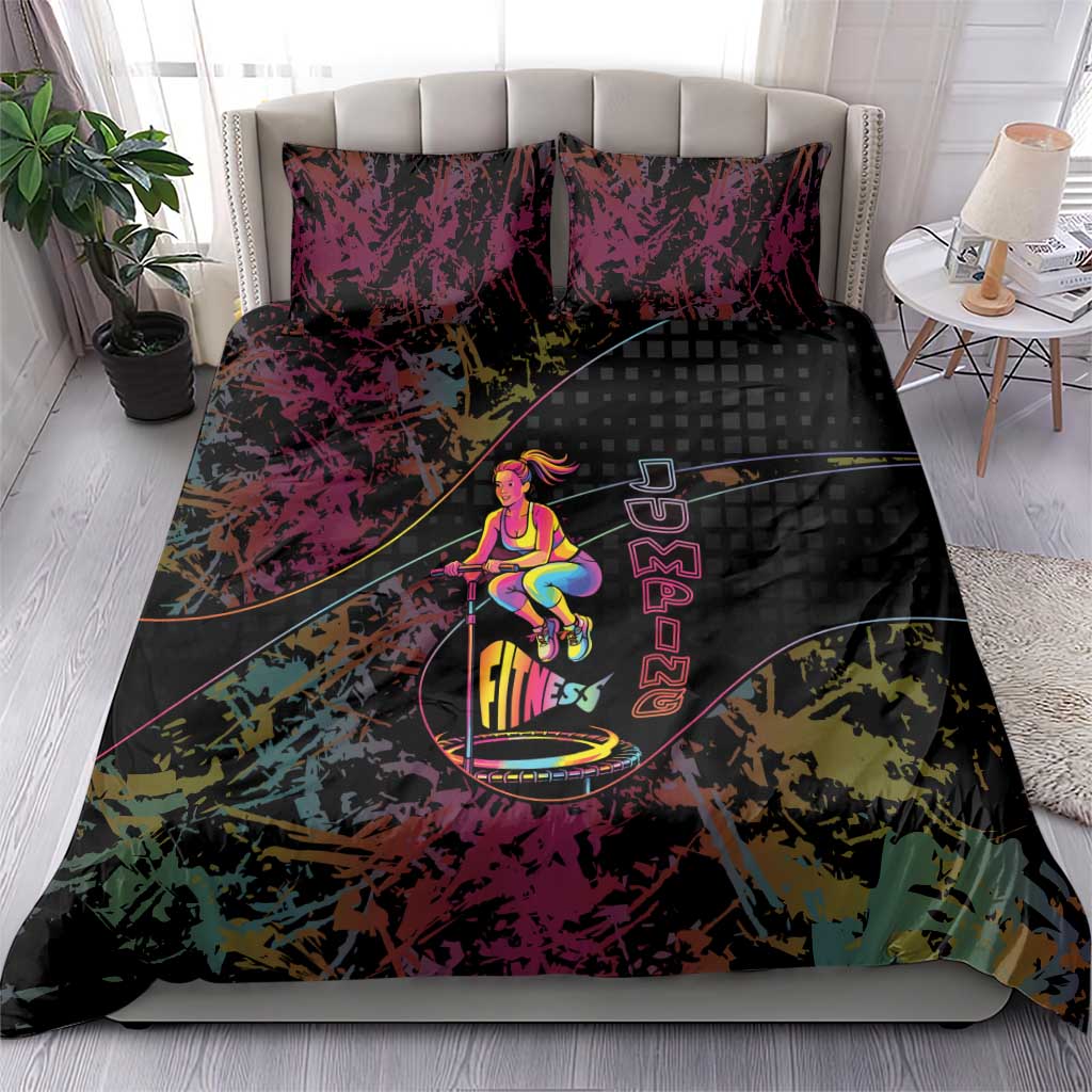 Jumping Fitness Bedding Set Trampoline Workout Pop Art