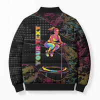Personalized Jumping Fitness Bomber Puffer Jacket Trampoline Workout Pop Art