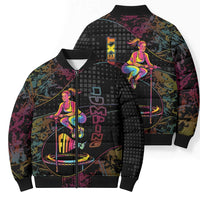 Personalized Jumping Fitness Bomber Puffer Jacket Trampoline Workout Pop Art