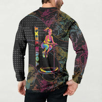 Personalized Jumping Fitness Button Sweatshirt Trampoline Workout Pop Art