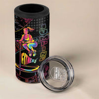 Personalized Jumping Fitness 4 in 1 Can Cooler Tumbler Trampoline Workout Pop Art