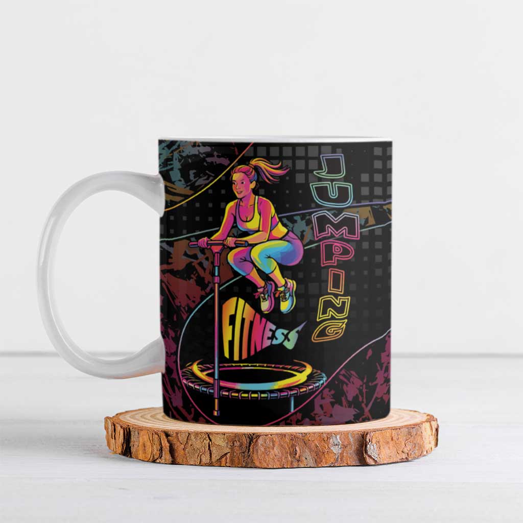 Personalized Jumping Fitness Ceramic Mug Trampoline Workout Pop Art