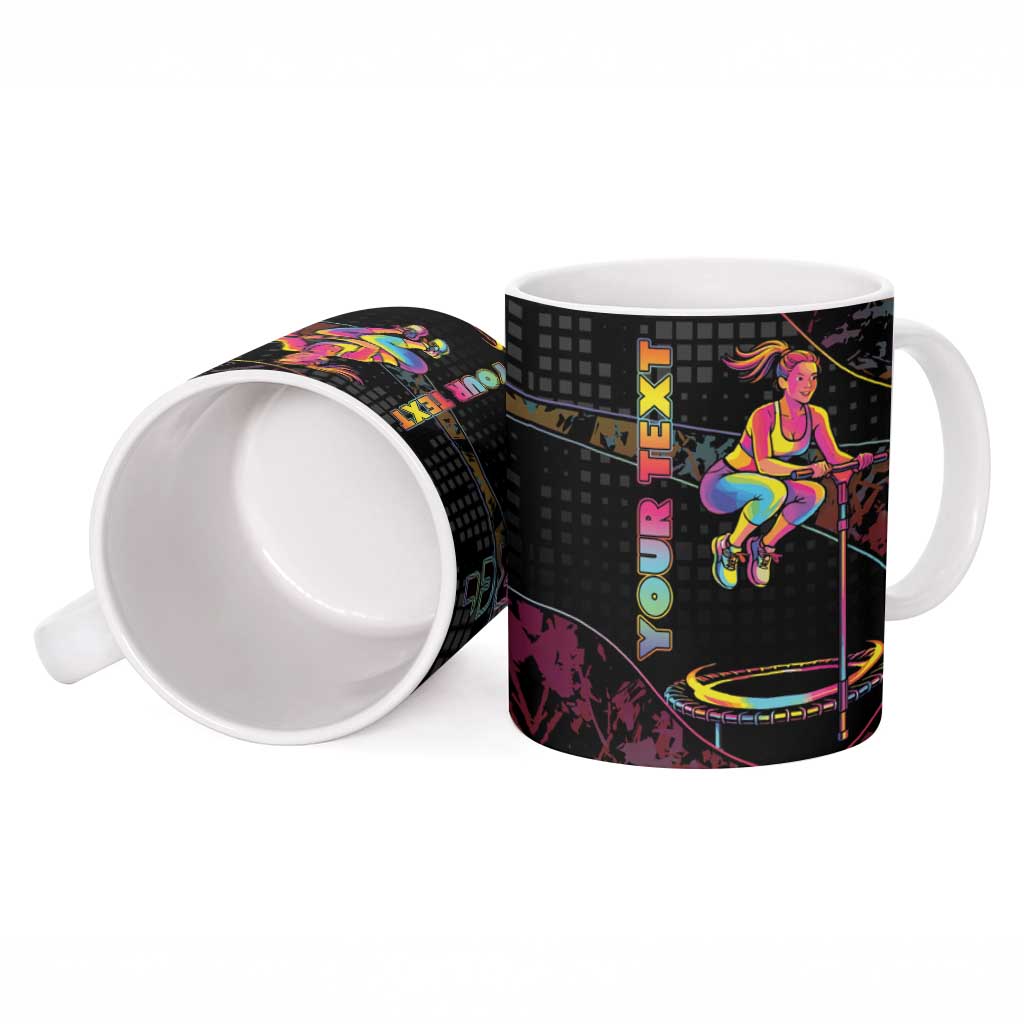 Personalized Jumping Fitness Ceramic Mug Trampoline Workout Pop Art
