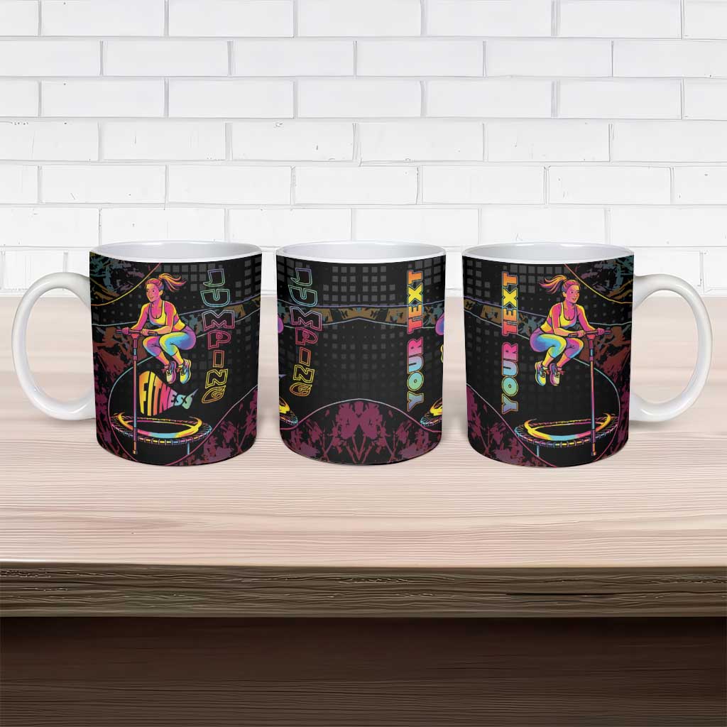 Personalized Jumping Fitness Ceramic Mug Trampoline Workout Pop Art