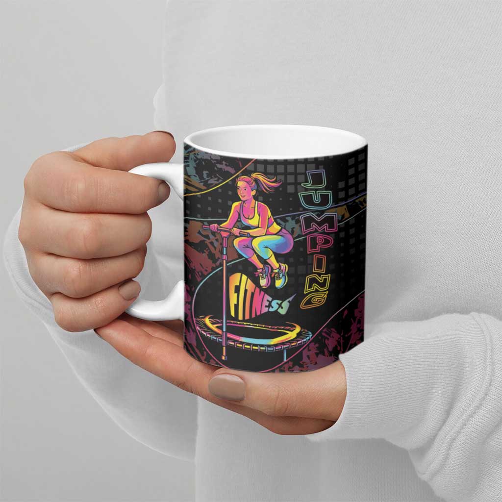 Personalized Jumping Fitness Ceramic Mug Trampoline Workout Pop Art