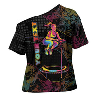 Personalized Jumping Fitness Cross Shoulder Shirt Trampoline Workout Pop Art