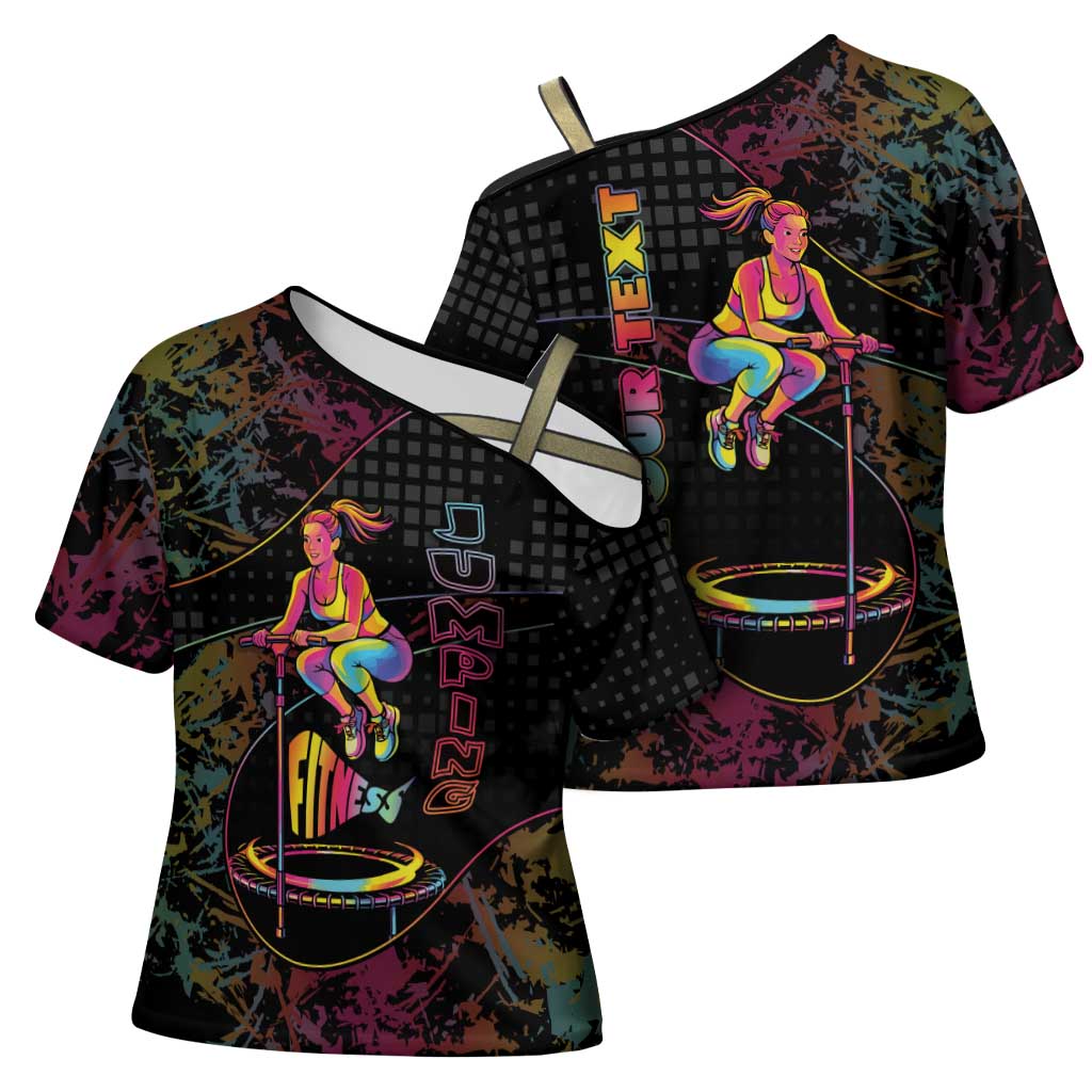 Personalized Jumping Fitness Cross Shoulder Shirt Trampoline Workout Pop Art
