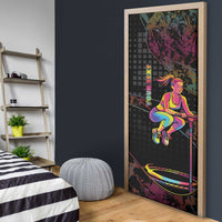 Personalized Jumping Fitness Door Cover Trampoline Workout Pop Art