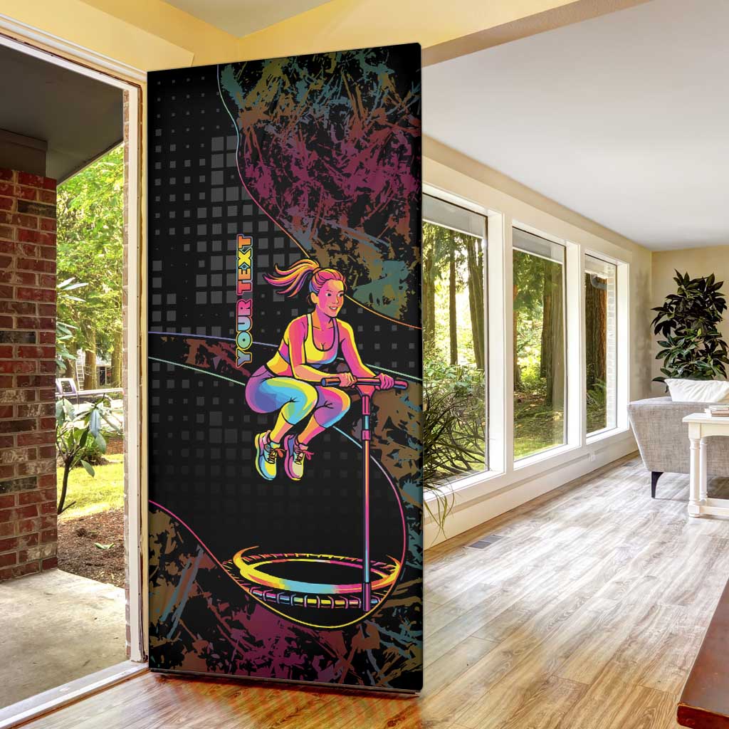 Personalized Jumping Fitness Door Cover Trampoline Workout Pop Art