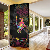 Personalized Jumping Fitness Door Cover Trampoline Workout Pop Art
