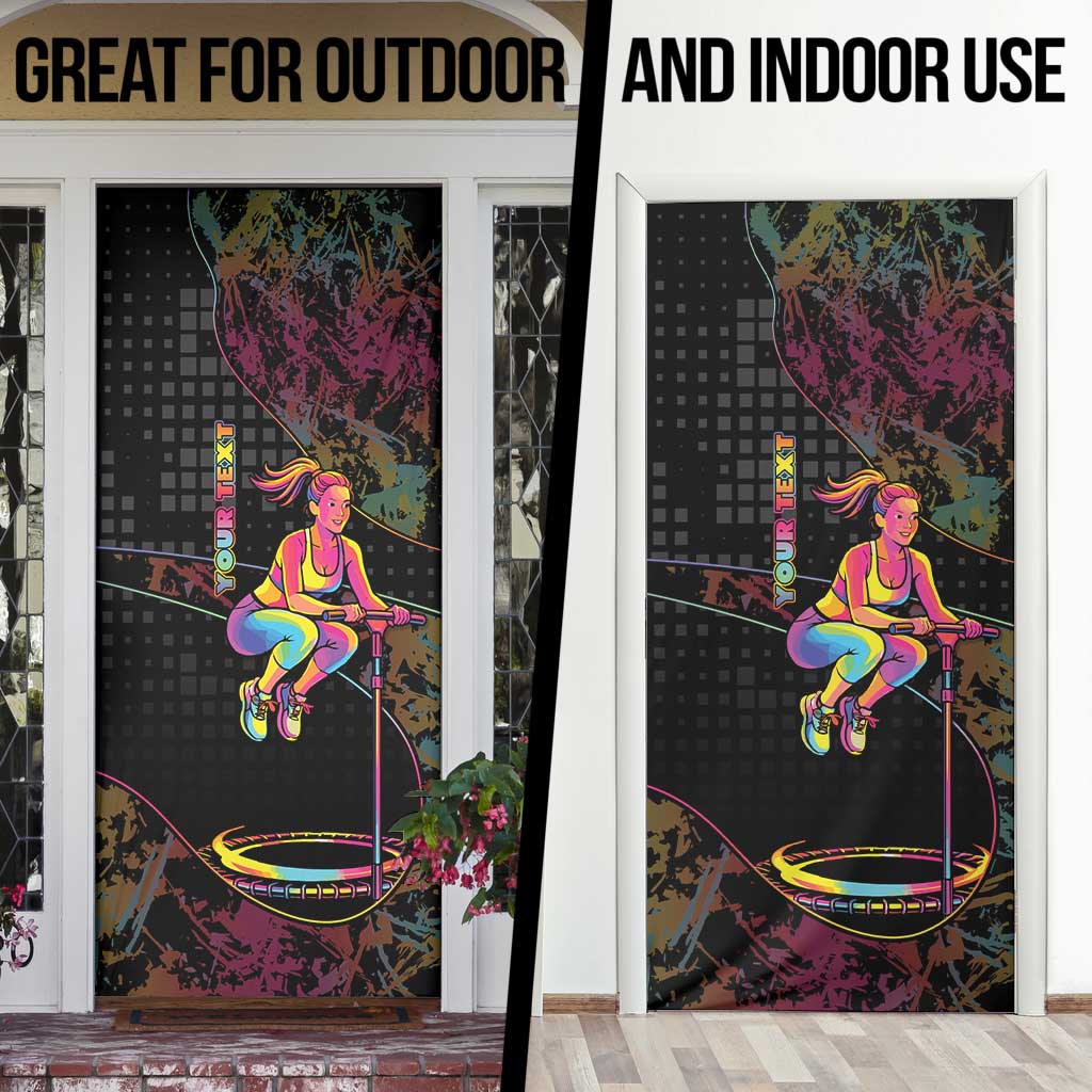 Personalized Jumping Fitness Door Cover Trampoline Workout Pop Art
