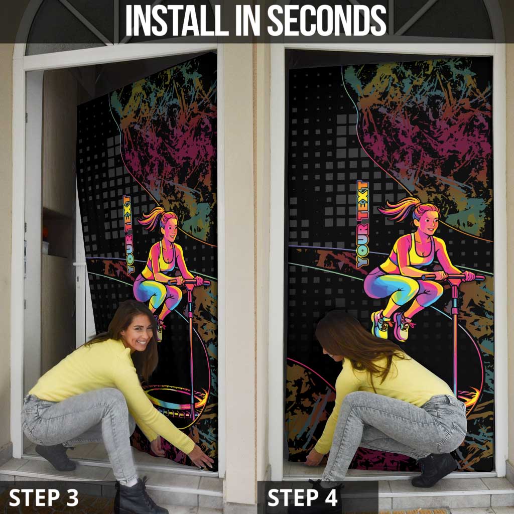 Personalized Jumping Fitness Door Cover Trampoline Workout Pop Art