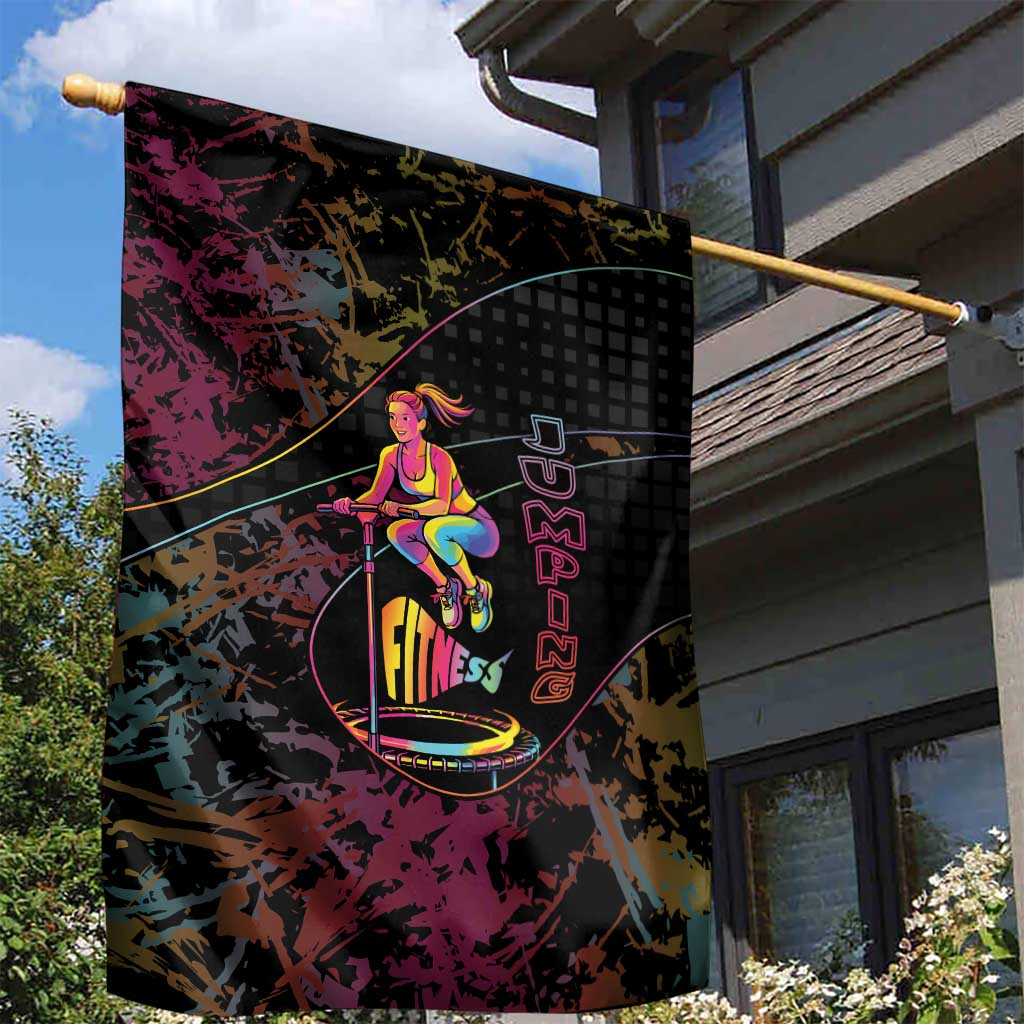 Jumping Fitness Garden Flag Trampoline Workout Pop Art