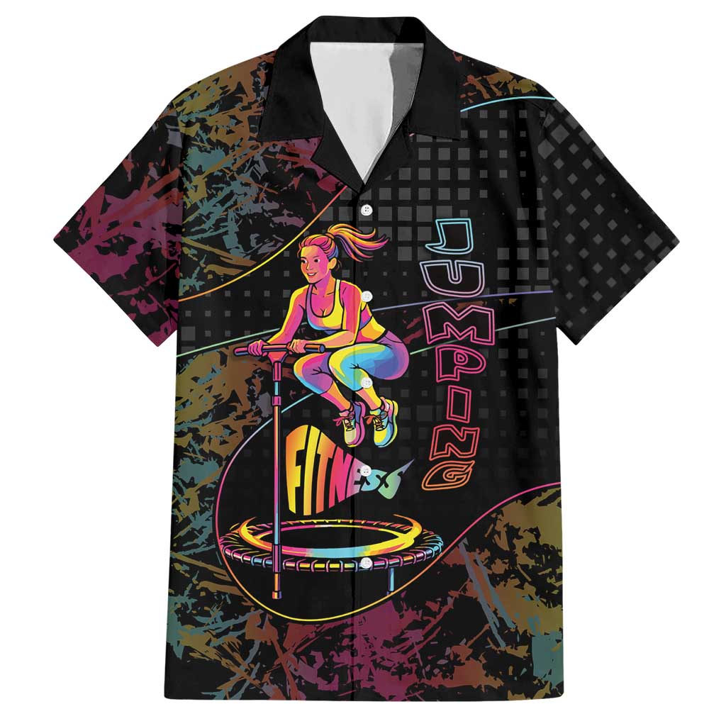Personalized Jumping Fitness Hawaiian Shirt Trampoline Workout Pop Art