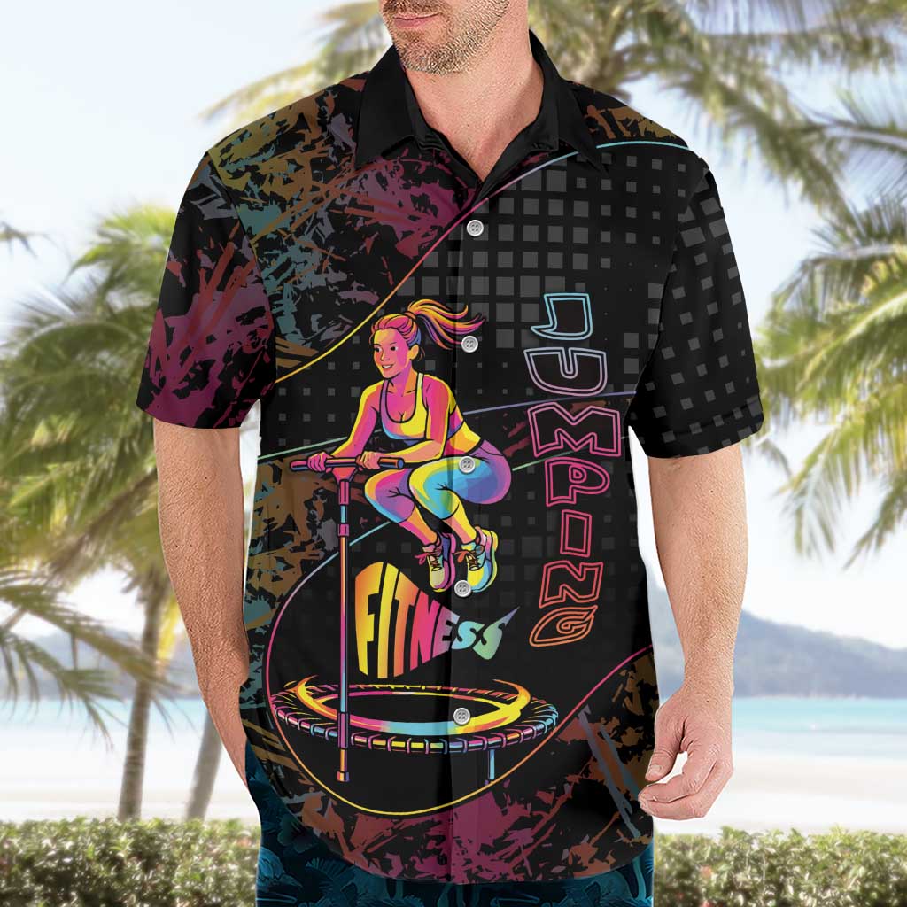 Personalized Jumping Fitness Hawaiian Shirt Trampoline Workout Pop Art