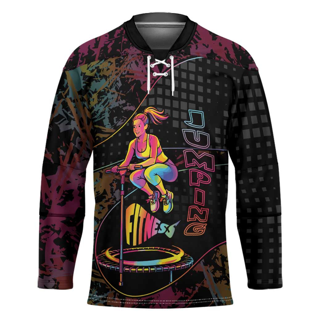 Personalized Jumping Fitness Hockey Jersey Trampoline Workout Pop Art