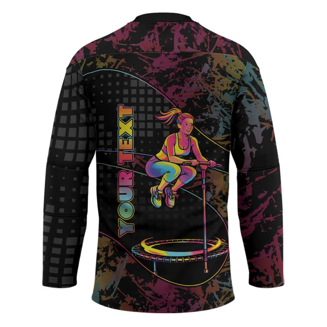 Personalized Jumping Fitness Hockey Jersey Trampoline Workout Pop Art