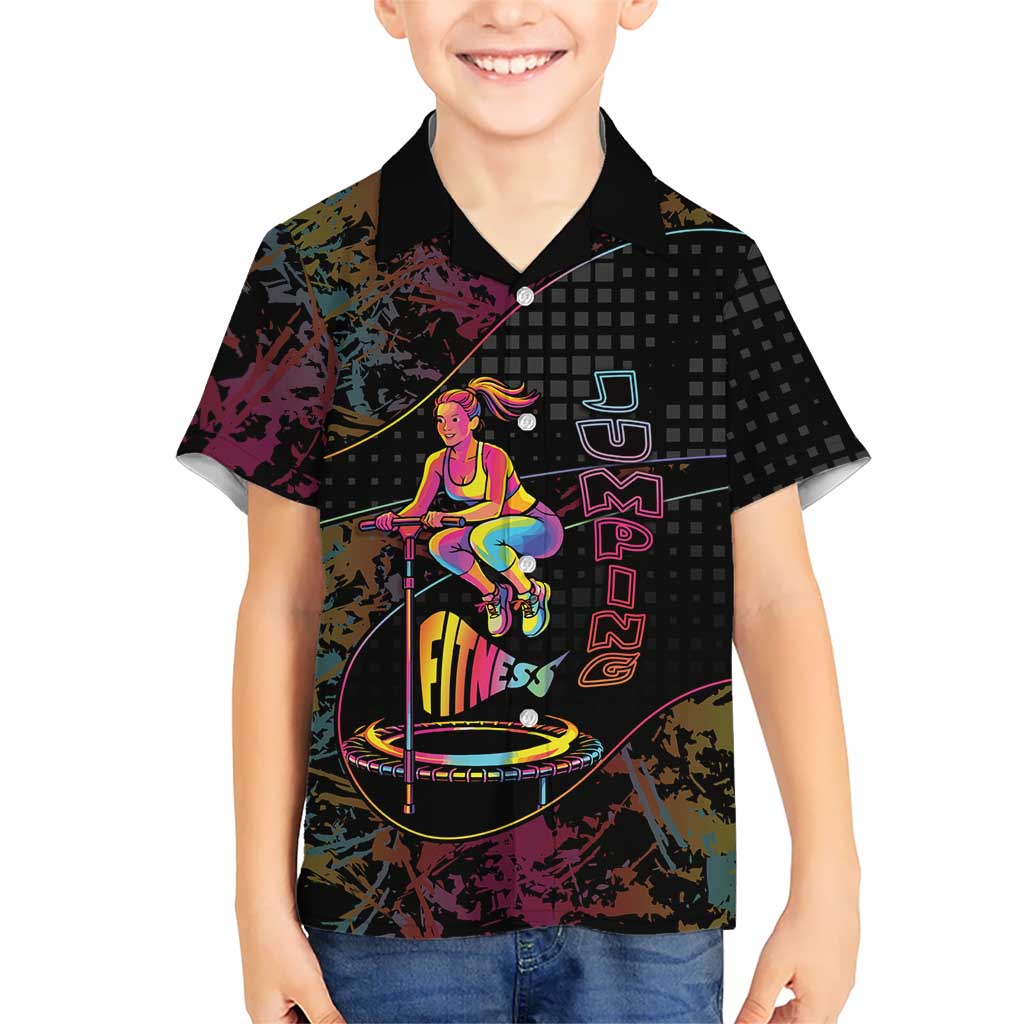 Personalized Jumping Fitness Kid Hawaiian Shirt Trampoline Workout Pop Art