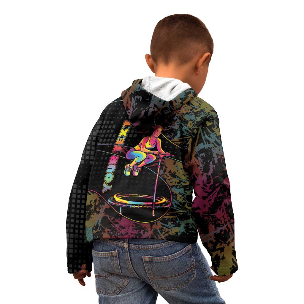 Personalized Jumping Fitness Kid Hoodie Trampoline Workout Pop Art