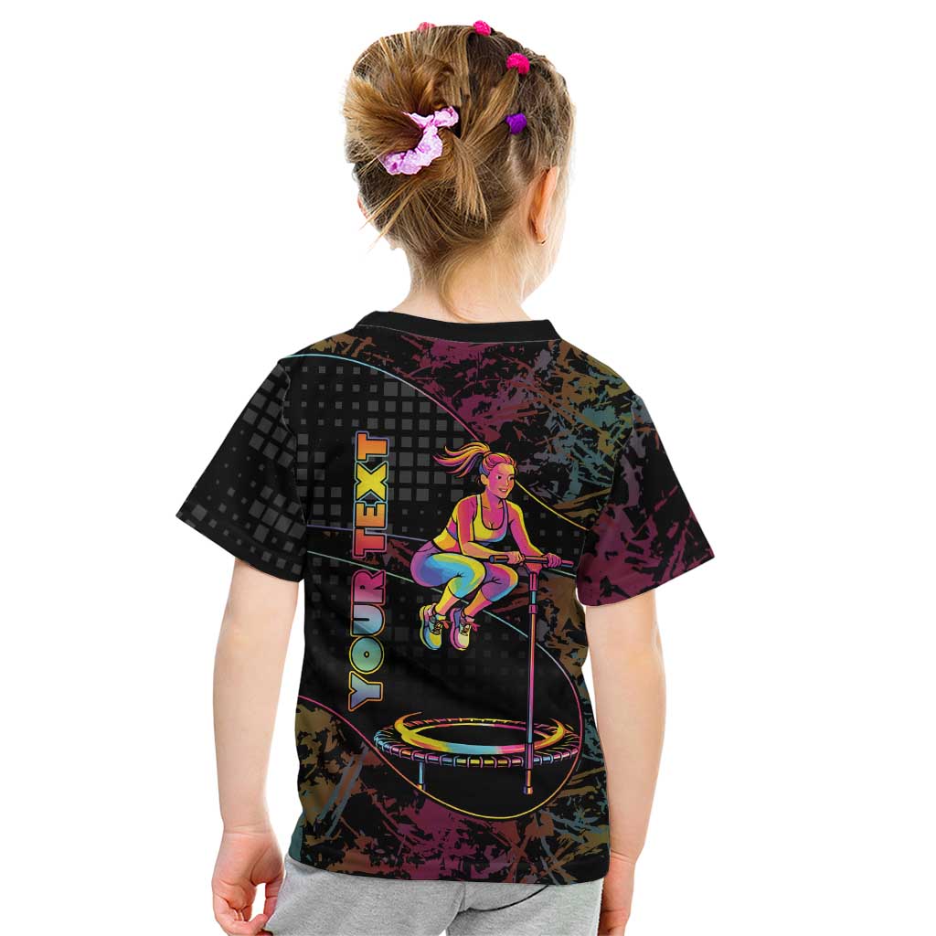 Personalized Jumping Fitness Kid T Shirt Trampoline Workout Pop Art