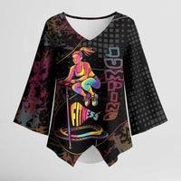 Personalized Jumping Fitness Kimono Sleeve Blouse Trampoline Workout Pop Art