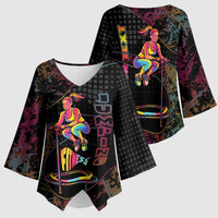 Personalized Jumping Fitness Kimono Sleeve Blouse Trampoline Workout Pop Art