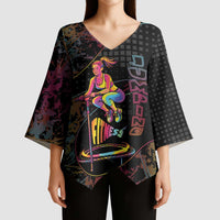 Personalized Jumping Fitness Kimono Sleeve Blouse Trampoline Workout Pop Art