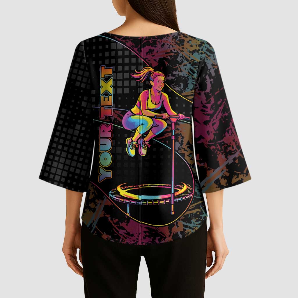 Personalized Jumping Fitness Kimono Sleeve Blouse Trampoline Workout Pop Art