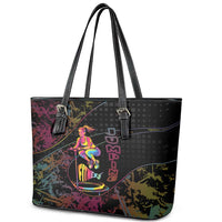 Jumping Fitness Leather Tote Bag Trampoline Workout Pop Art
