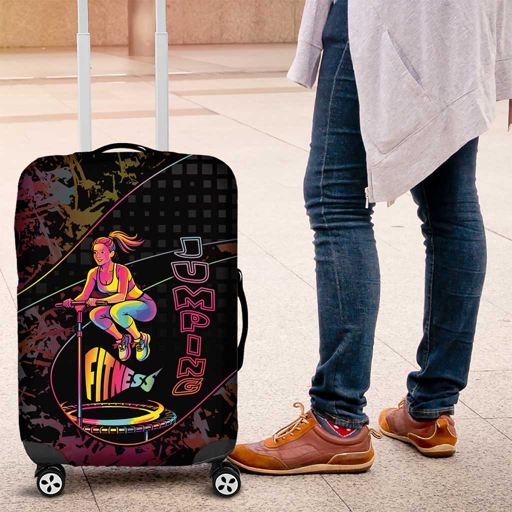Jumping Fitness Luggage Cover Trampoline Workout Pop Art