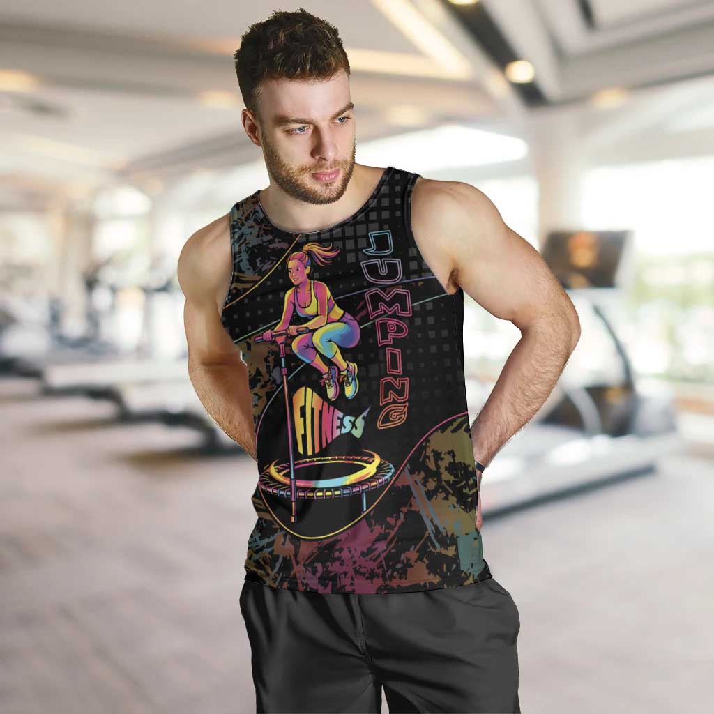 Personalized Jumping Fitness Men Tank Top Trampoline Workout Pop Art