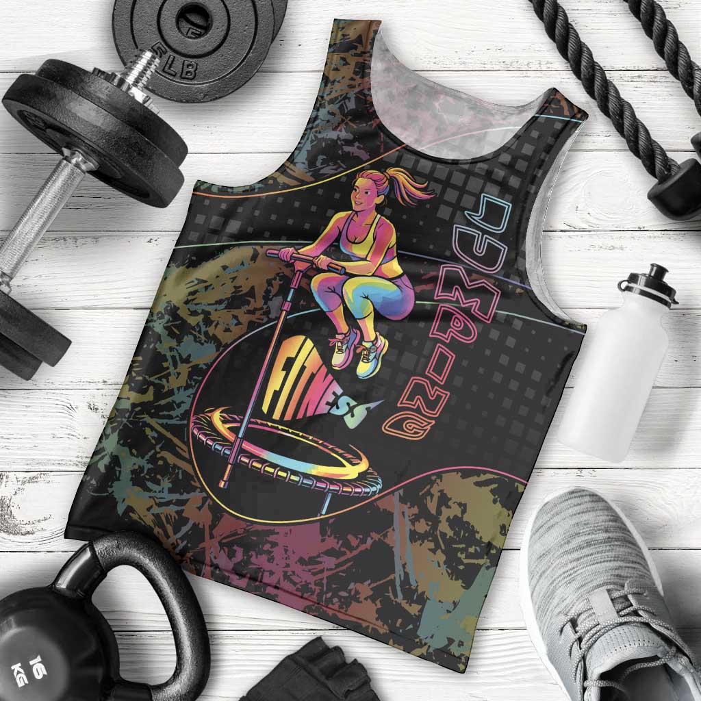 Personalized Jumping Fitness Men Tank Top Trampoline Workout Pop Art
