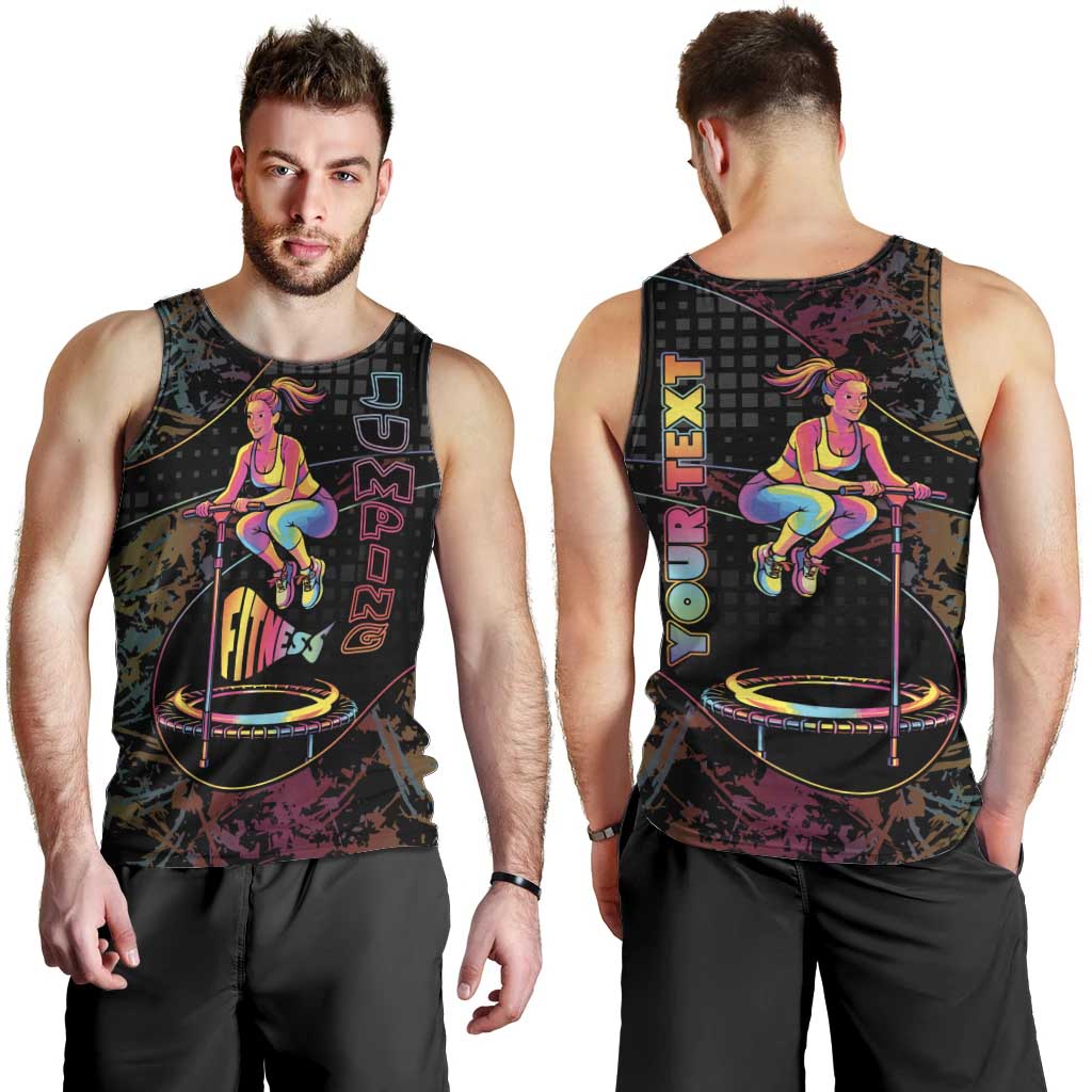 Personalized Jumping Fitness Men Tank Top Trampoline Workout Pop Art
