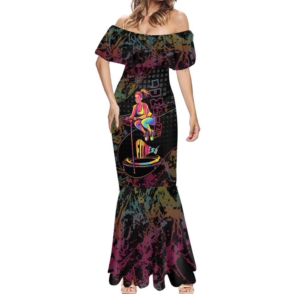 Personalized Jumping Fitness Mermaid Dress Trampoline Workout Pop Art