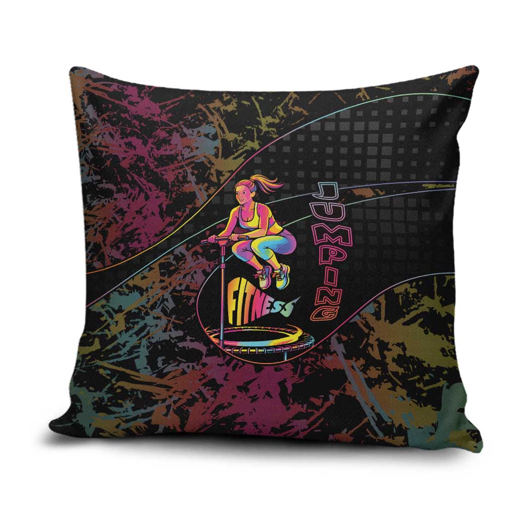 Jumping Fitness Pillow Cover Trampoline Workout Pop Art