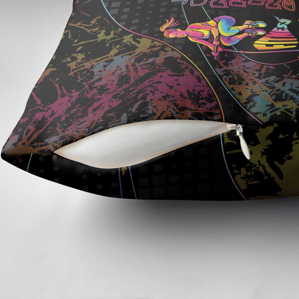 Jumping Fitness Pillow Cover Trampoline Workout Pop Art