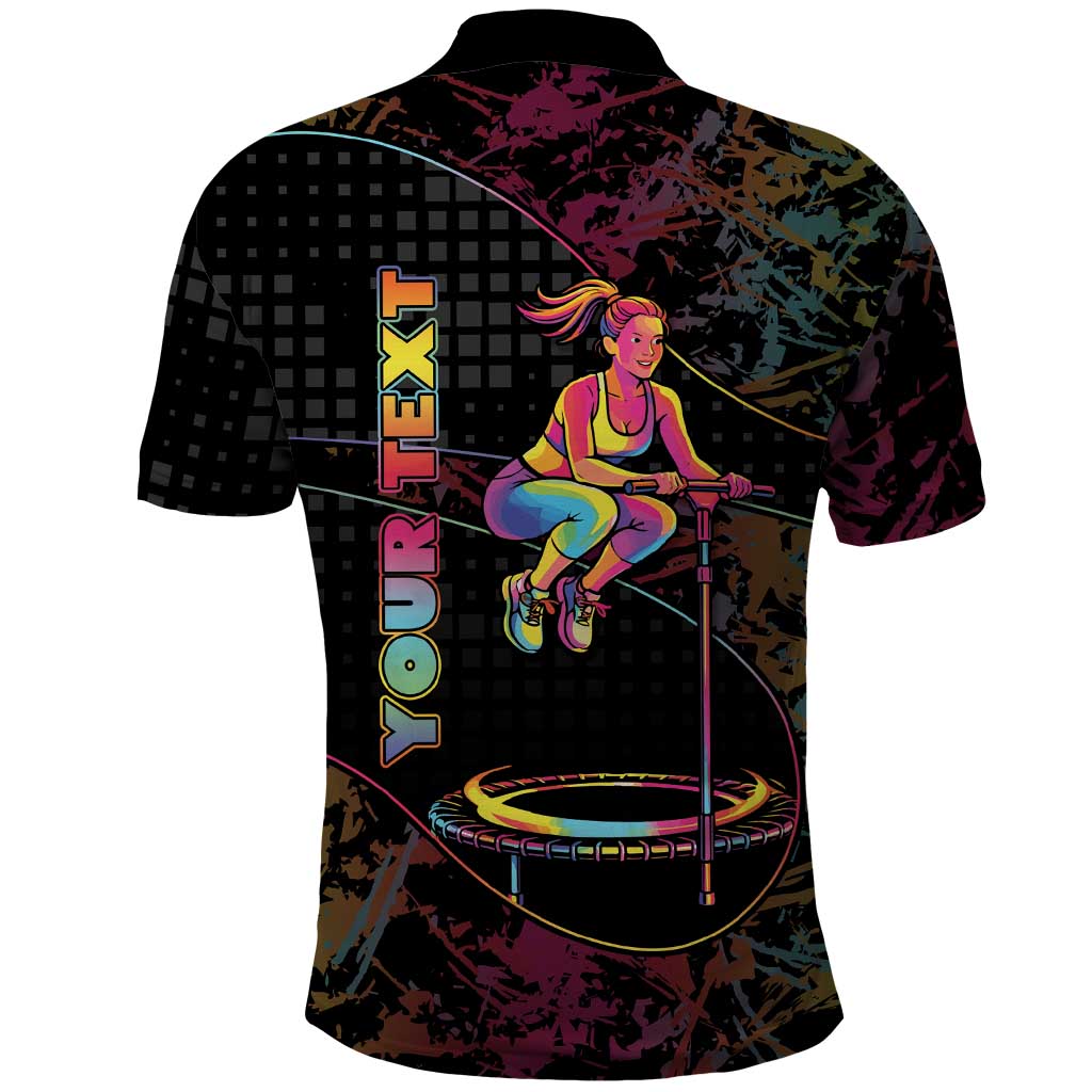 Personalized Jumping Fitness Polo Shirt Trampoline Workout Pop Art