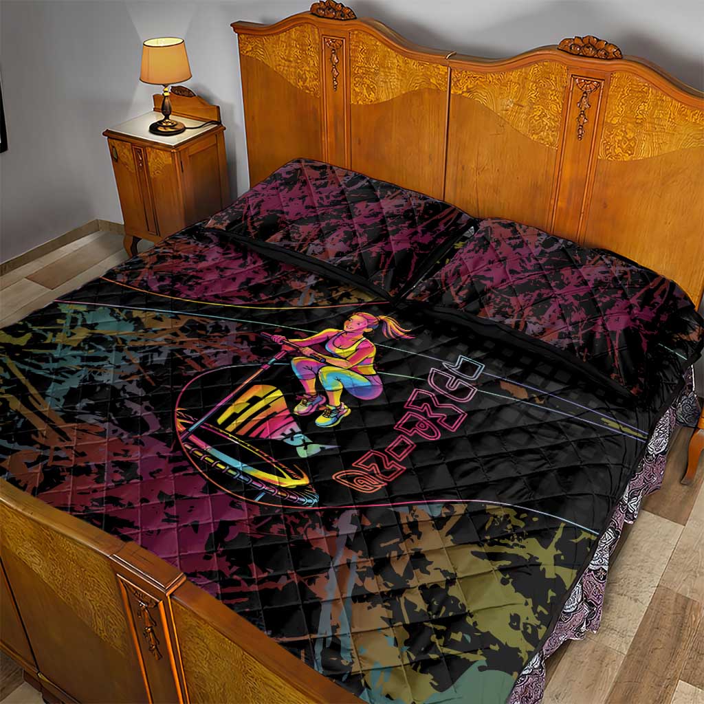 Jumping Fitness Quilt Bed Set Trampoline Workout Pop Art