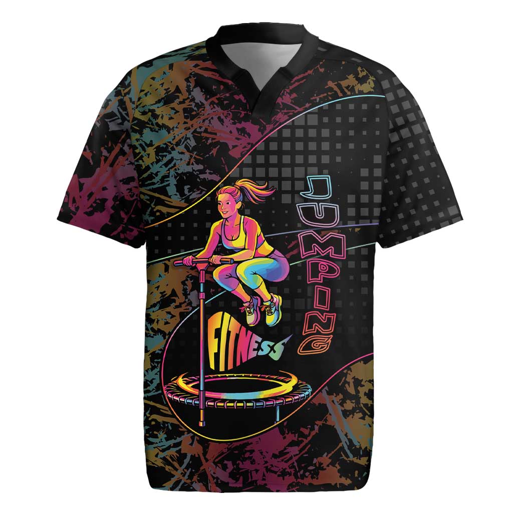 Personalized Jumping Fitness Rugby Jersey Trampoline Workout Pop Art