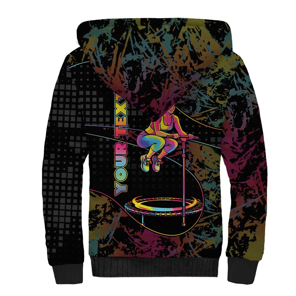 Personalized Jumping Fitness Sherpa Hoodie Trampoline Workout Pop Art
