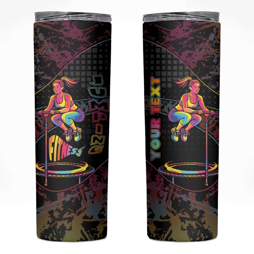 Personalized Jumping Fitness Skinny Tumbler Trampoline Workout Pop Art