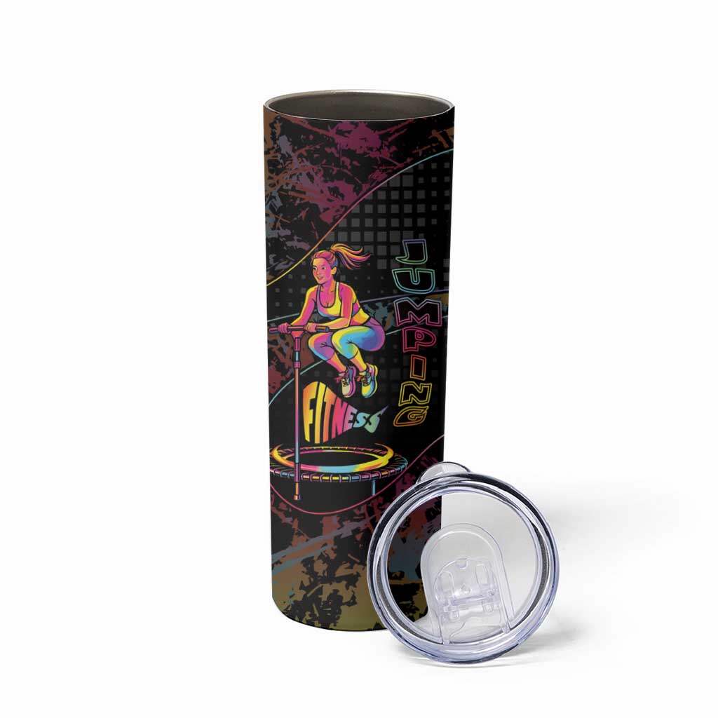 Personalized Jumping Fitness Skinny Tumbler Trampoline Workout Pop Art