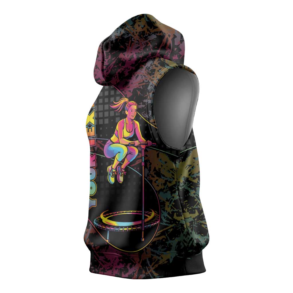 Personalized Jumping Fitness Sleeveless Hoodie Trampoline Workout Pop Art